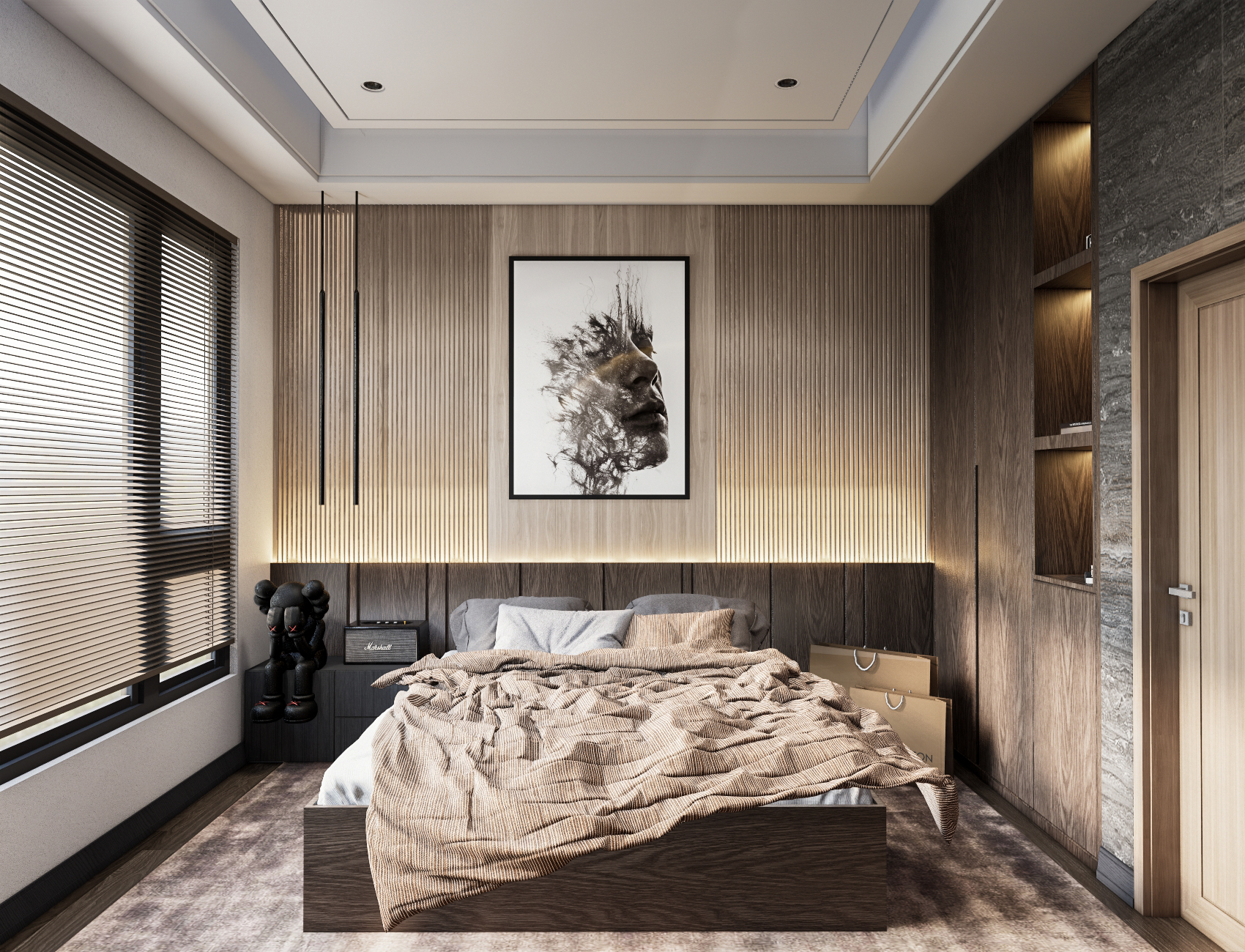 Simple bedroom interior design 20m²